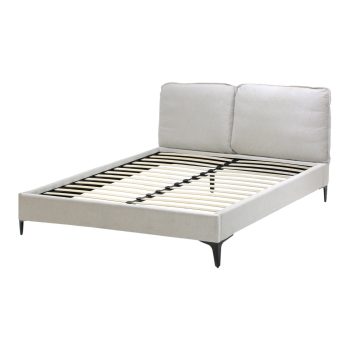 Cama Luton en color gris, vista en ángulo con base de tablillas