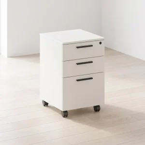 Archivero de Melamina 2+1 Zadar blanco con ruedas