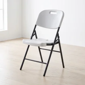 Silla Plegable Trapani blanca con estructura negra