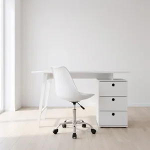 Escritorio Milano blanco con Silla de Oficina Oslo blanca