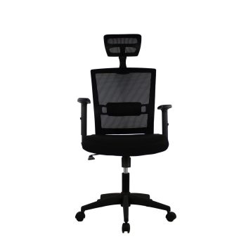 Silla directiva Bilbao en color negro, vista frontal